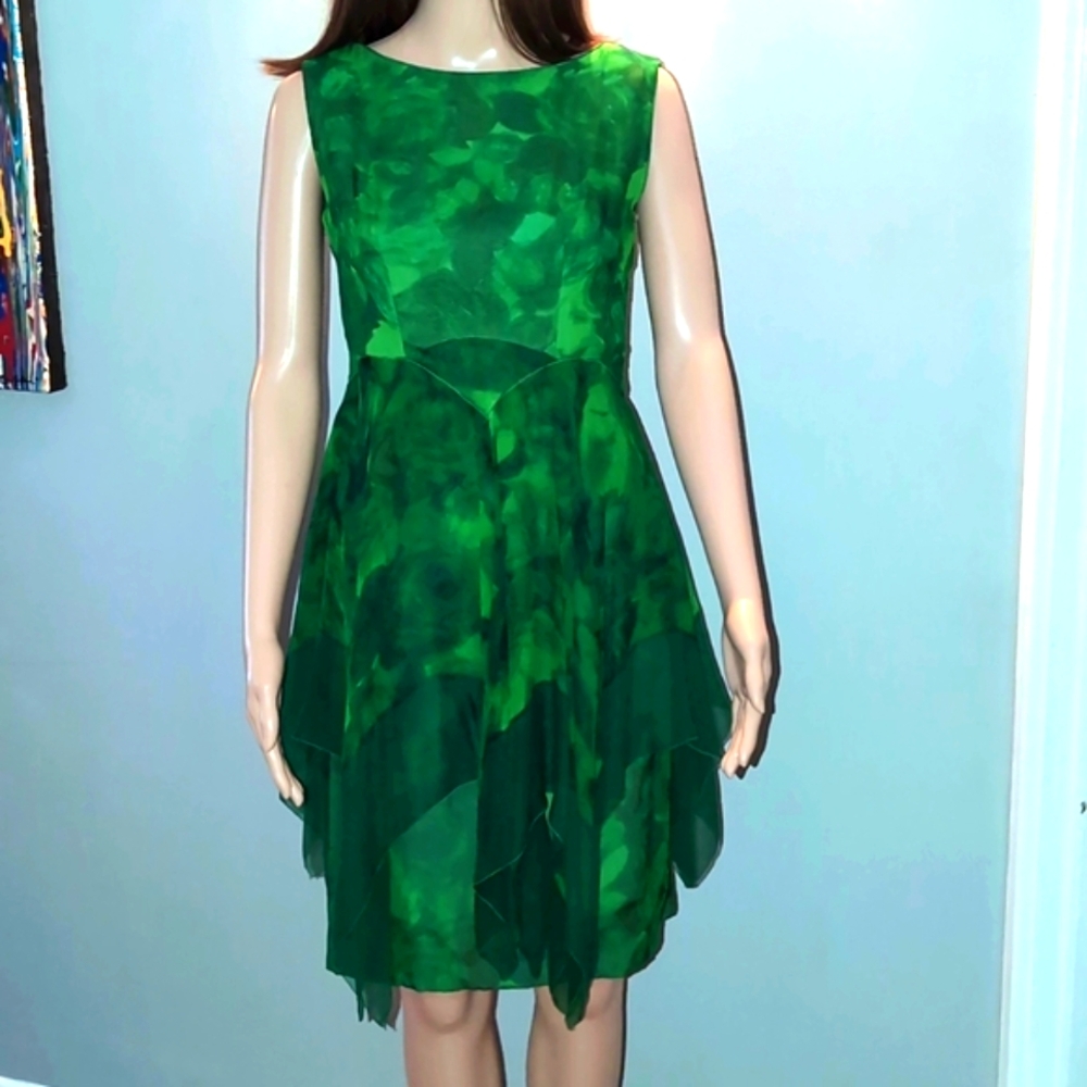 VINTAGE Authentic 50's RUTH MCCULLOUGH Vintage Emerald Green Silk MINT Size S-M